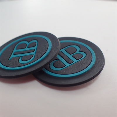 Logo PVC 3D Mengangkat Patch Logo Kustom Font Hijau Untuk Pakaian