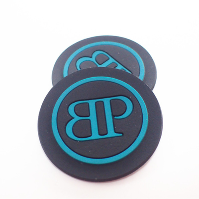 Logo PVC 3D Mengangkat Patch Logo Kustom Font Hijau Untuk Pakaian