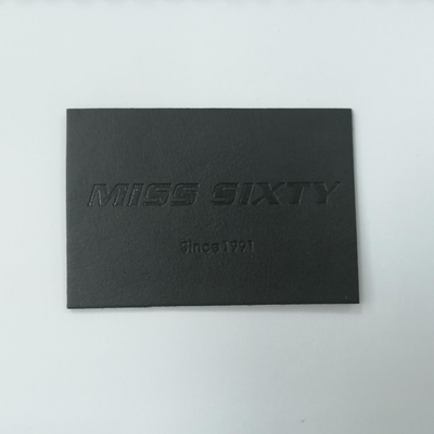 Logo Timbul Suede Microfiber PU Leather Label Warna Kustom Dapat Dicuci
