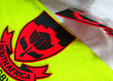 Colorfull 2D Heat Transfer Neck Label, Custom Thermal Transfer Labels Untuk Pakaian