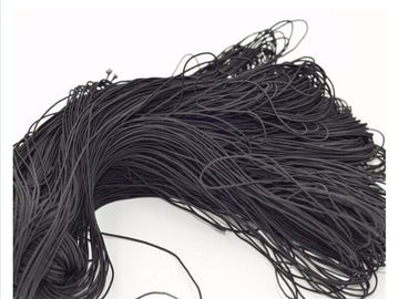 Kabel elastis hitam ramah lingkungan 2mm, kabel elastis peregangan untuk pakaian