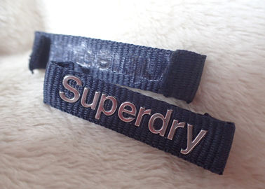 Superdry 3D High Frequency Silver Logo Clothing Neck Label Untuk Jaket
