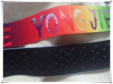 30mm Custom Logo Silicone Rubber Strip / Non Slip Elastic Band