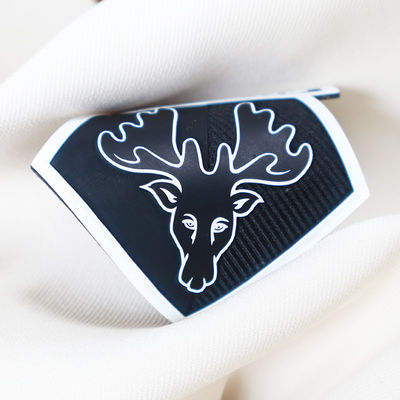 Label Transfer Panas Silikon Logo 3D Kustom Patch Karet Untuk Pakaian
