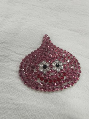 Stiker Label Sablon Transfer Panas Desain Kustom Logo Rhinestone Tinggi Setrika Untuk T-shirt Topi DIY Kristal