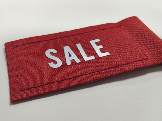 Disesuaikan Penjualan Tinta Tag Pakaian Patch Screen Printing Logo Woven Label