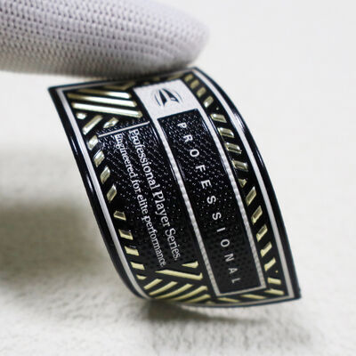 Patch TPU Kustom Frekuensi Tinggi - Lencana Seri Pemain Profesional Emas Metalik & Hitam untuk Pakaian Olahraga