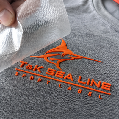 Label Logo Transfer Panas TPU 3D Khusus untuk Merek Pakaian Olahraga