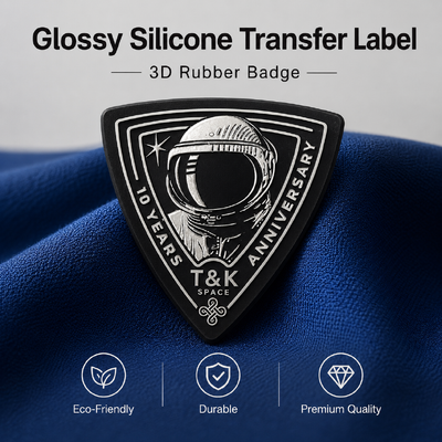 Label Transfer Silikon Mengkilap Kustom untuk Pakaian Olahraga dan Mode