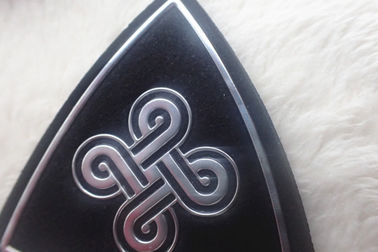 Kustom Heat Transfer Embossed Leather Patch 3D Logo Pada Suede, Label TPU Pakaian
