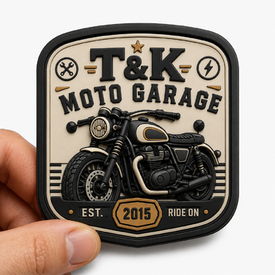 Model Sepeda Motor Custom Pvc Heat Transfer Label Pakaian dengan Logo 3D yang Diukir untuk Jaket Streetwear Workwear Topi Tas dan Garasi Brand Identifikasi