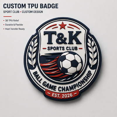 Produsen Patch Transfer Panas Logo Kustom Lencana Olahraga TPU 3D
