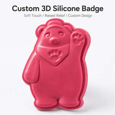 Hadiah Souvenir Promosi Magnet Kulkas Beruang Custom Badge Full Colorful Oekotex TPU Shape Magnet