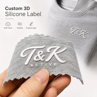 Label Pakaian Transfer Panas Silikon Efek 3D Kustom Tahan Cuci hingga 40 Kali dengan Desain Kustom