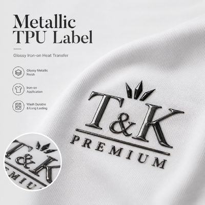 Label Transfer Panas TPU Tahan Luntur Efek 3D dengan Desain Kustom untuk Pakaian