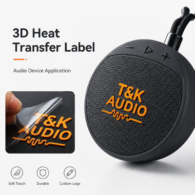 Desain Kustom Label Pakaian Transfer Panas 3D Ramah Lingkungan Tahan Cuci hingga 40 kali cuci
