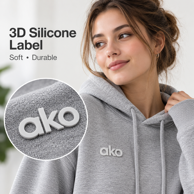 Label Logo Kustom Silikon 3D untuk Hoodie dan Pakaian
