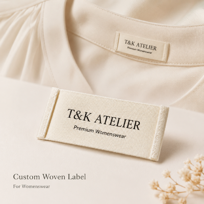 Label Pakaian Tenun Kustom untuk Merek Mode Pakaian Wanita dan Garmen