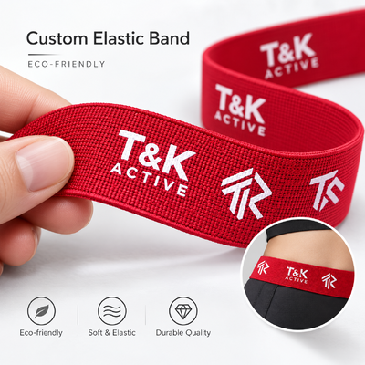 Pita Elastis Logo Kustom untuk Pakaian Olahraga, Pakaian Aktif, dan Pinggang Pakaian