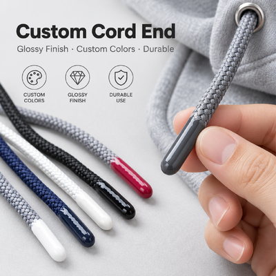 Custom Soft Silicone Aglets untuk Drawstrings Kabel Hoodie dan Aksesoris Pakaian
