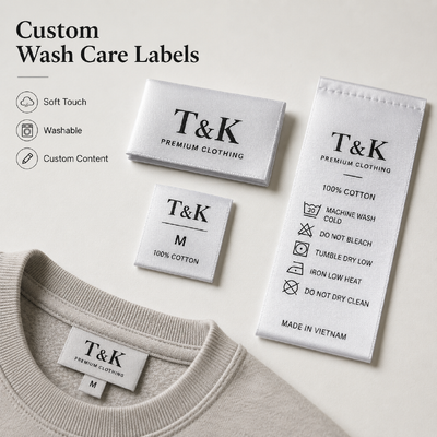 Label pakaian tenun desain khusus ramah lingkungan dengan biaya sampel gratis untuk merek fashion pakaian wanita