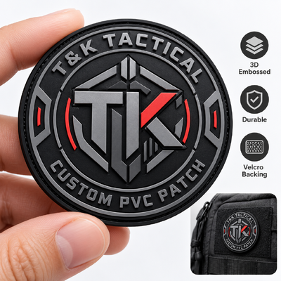 Patch Velcro 3D PVC Kustom dengan Logo Timbul untuk Ransel Tas dan Perlengkapan