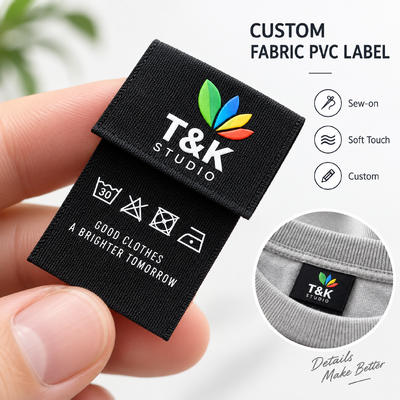 Label PVC Kustom dengan Logo Timbul 3D untuk Merek Pakaian dan Busana