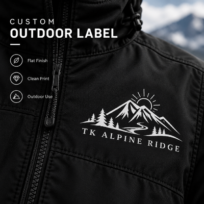 Label Logo Transfer Panas Kustom untuk Jaket Outdoor dan Pakaian Olahraga Kinerja