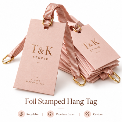 Gradient Color Die Cut Clothing Hang Tags dengan Efek Bayangan untuk Merek Pakaian Khusus