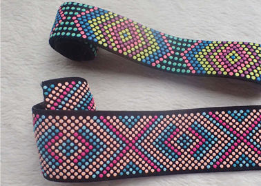 Titik-titik Silikon yang Disesuaikan Jacquard Elastis Band Warna-warni Dicetak OEKO SGS BV
