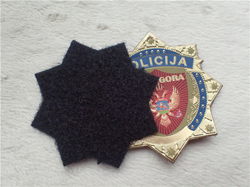 Patch pakaian adat tahan air TPU emas Logo frekuensi tinggi Hook and Loop